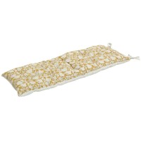 Stor bomullspute trykt gul blomst for benk og benk 120 x 40 x 4 cm