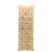 Grand coussin en coton imprimé fleur jaune pour banc et banquette 120 x 40 x 4 cm