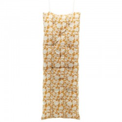 Grand coussin en coton imprimé fleur jaune pour banc et banquette 120 x 40 x 4 cm