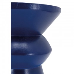 Paulownia wooden paul stool tinted blue: seated sculpted design & sofa end of solid wood side table
