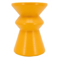 Tabouret pion en bois de paulownia teinté jaune