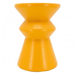 Tabouret pion en bois de paulownia teinté jaune