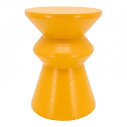 Tabouret pion en bois de paulownia teinté jaune