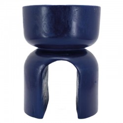 Blue stained paulownia wooden molar stool