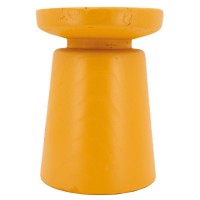Tabouret Bouchon Bois de Paulownia Teinté Orange : Table d'Appoint Design Forme Bouchon de Liège Assise Originale