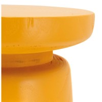 Tabouret Bouchon Bois de Paulownia Teinté Orange : Table d'Appoint Design Forme Bouchon de Liège Assise Originale