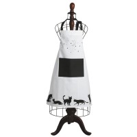 Cocina adulta en blanco y negro delantal de bolsillo grande