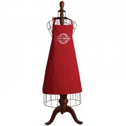 Tablier de cuisine adulte rouge motif "Fait maison"