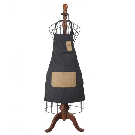 Adult Kitchen Apron Grande Black Beige Pocket
