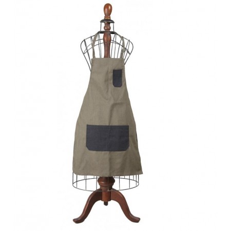 Tablier de cuisine adulte grande poche gris noir