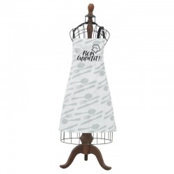 Tablier de cuisine adulte blanc motif "Bon appétit"
