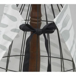 Tablier de cuisine adulte blanc motif "Bon appétit"