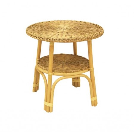 Table ronde en moelle de rotin Ø 57 h 57 cm