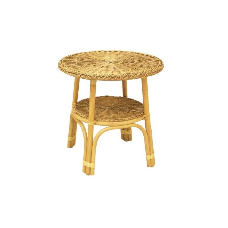 Rattan Rottan Round Table Ø 57 cm H 57 cm Vintage Natural Sideplace Table