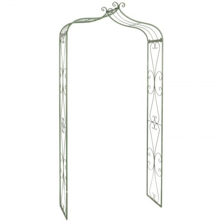 Arche de jardin en métal laqué vert