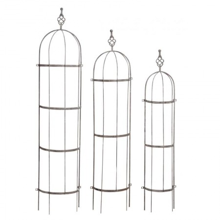 Arche de jardin en métal vieilli murale Lot de 3