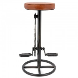Fahrradfahrradstockhocker in Leder und Metall