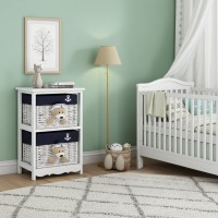 Dresser Wooden Children's Room e Wicker 2 Gavetas Cubson