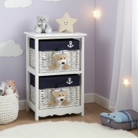 Dresser houten kinderkamer en rieten 2 laden CUBSON