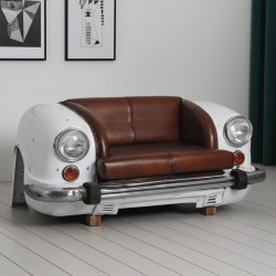 Sofa 2 places white car grille