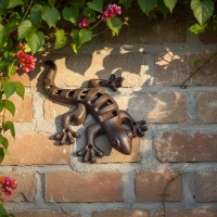 Lézard en fonte sculpture murale décoration intérieur extérieur
