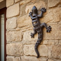 Escultura de parede de lagarto derretido decoração interior interior