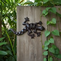 Lézard en fonte sculpture murale décoration intérieur extérieur