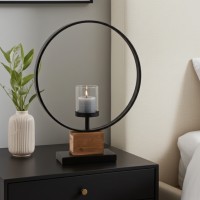 Grote ronde houten en metalen fotofolie