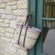 Racing bag Cabas Beach Bag Basket in Colorful Natural Palm with Leather Handles