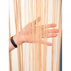 Cortina da porta in cotone beige, cortina anti-mosche in volo