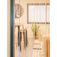 Cortina de puerta en algodón beige, anti mosquito cortina insecticida