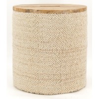 Runda skåp av ull, vit ring med trädäck