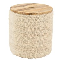 Weiße Schnalle Wolle runde Brust mit Holzdeckel