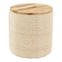 Coffretto rotondo di lana con cappuccio di legno