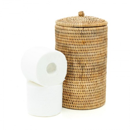 Toilettenpapier in natürlichem Rattan mit Deckel