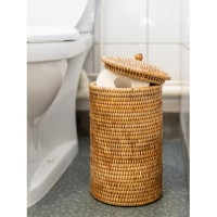 Toilettenpapier in natürlichem Rattan mit Deckel