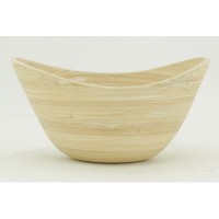 Natural bamboo oval salad bowl 25 x 15 x 10 cm