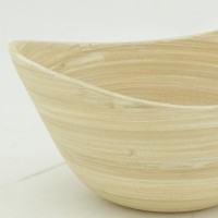 Natural bamboo oval salad bowl 25 x 15 x 10 cm