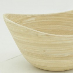 Ovale saladebak van natuurlijke bamboe 25 x 15 x 10 cm