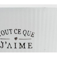 Jardinière en métal laqué blanc Tout ce que j'aime, 2 anses en corde