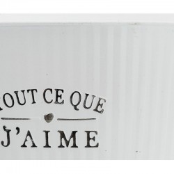 Jardinière en métal laqué blanc Tout ce que j'aime, 2 anses en corde