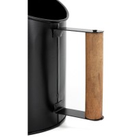 Decoratieve metalen plaat met houten handvat