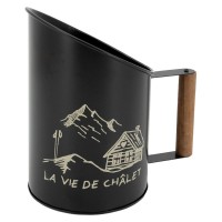 Pelle à pellets en métal décor Montagne avec poignée en bois