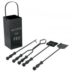 Ensemble complet serviteur de cheminée 4 accessoires " Au coin du feu"