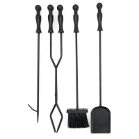 Ensemble complet serviteur de cheminée 4 accessoires "Tête de cerf"