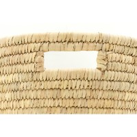 Cestino a bordo ovale in palma naturale 54 x 44 x 24 cm