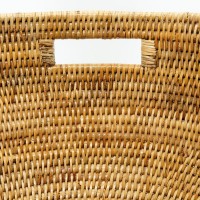 Korg med oval linge av naturleg rotin 64 x 43 x 31 cm