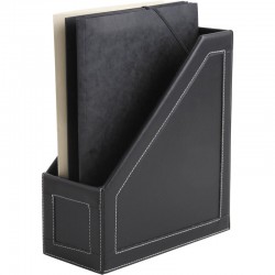 Prateleira de armazenamento do rack do armário de mesa para pastas em couro preto