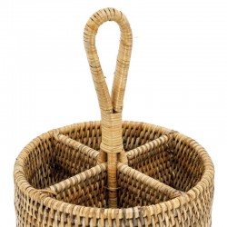 Faixa de carrinho coberta redonda fonte natural de rattan com alça