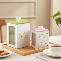 Scatole di tè all'ingrosso in legno bianco con coperchi - set di 2